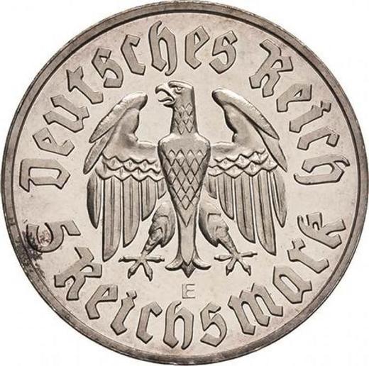 Rewers monety - 5 reichsmark 1933 E "Marcin Luter" - cena srebrnej monety - Niemcy, III Rzesza