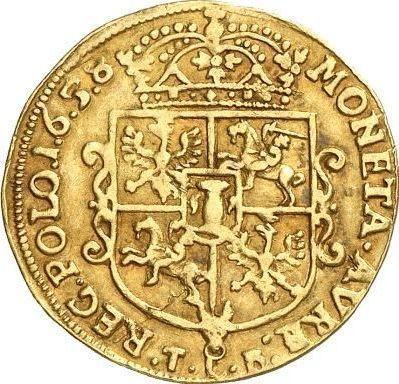 Reverse Ducat 1658 TLB "Portrait with wreath" - Gold Coin Value - Poland, John II Casimir