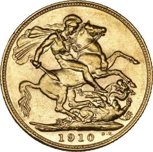 Reverse Sovereign 1910 C - Gold Coin Value - Canada, Edward VII
