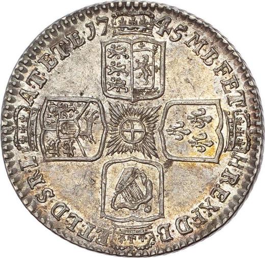 Реверс монеты - 1 шиллинг 1745 года LIMA "Портрет в старости" - цена серебряной монеты - Великобритания, Георг II