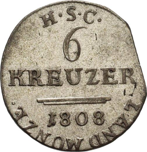 Реверс монеты - 6 крейцеров 1808 года L H.S.C. - цена серебряной монеты - Саксен-Кобург-Заальфельд, Эрнст I