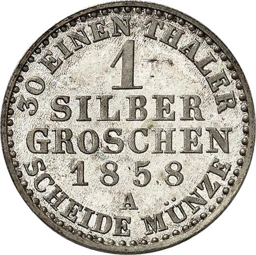 Revers Silbergroschen 1858 A - Silbermünze Wert - Schwarzburg-Sondershausen, Günther Friedrich Carl II
