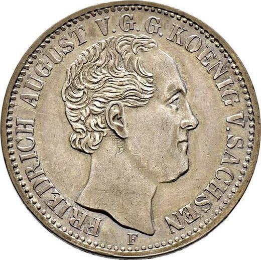 Avers 1/3 Taler 1852 F - Silbermünze Wert - Sachsen-Albertinische, Friedrich August II