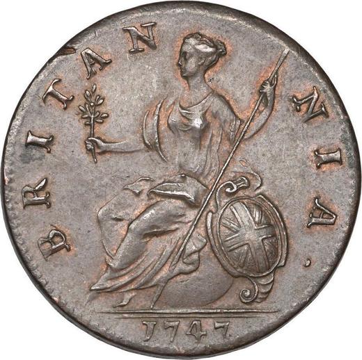 Reverse Halfpenny 1747 "Old Head" -  Coin Value - United Kingdom, George II