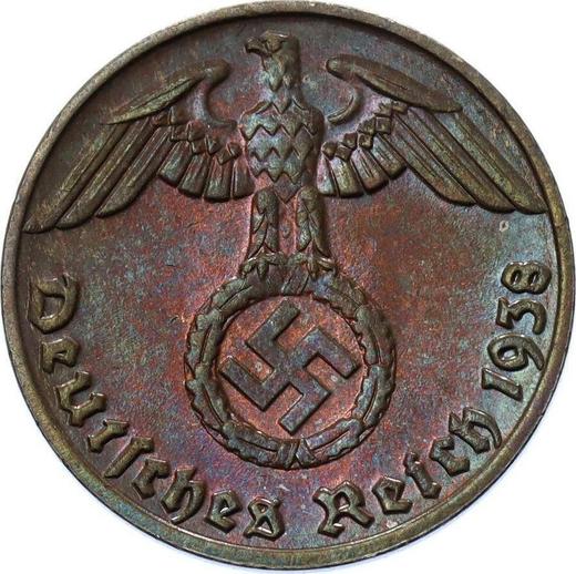 Reverse 1 Reichspfennig 1938 E "Type 1936-1940" -  Coin Value - Germany, Third Reich