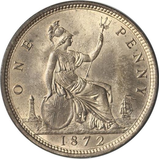 Rewers monety - 1 pens 1872 "Typ 1860-1894" - cena  monety - Wielka Brytania, Wiktoria