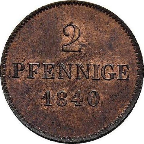 Reverse 2 Pfennig 1840 - Coin Value - Bavaria, Ludwig I