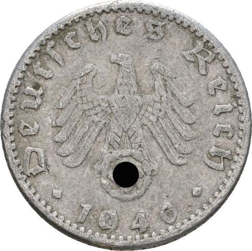 Reverso 50 Reichspfennigs 1940 A "Tipo 1939-1944" - valor de la moneda  - Alemania, Alemania nazi