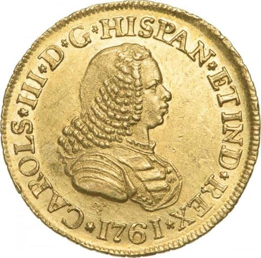 Obverse 2 Escudos 1761 PN J - Gold Coin Value - Colombia, Charles III