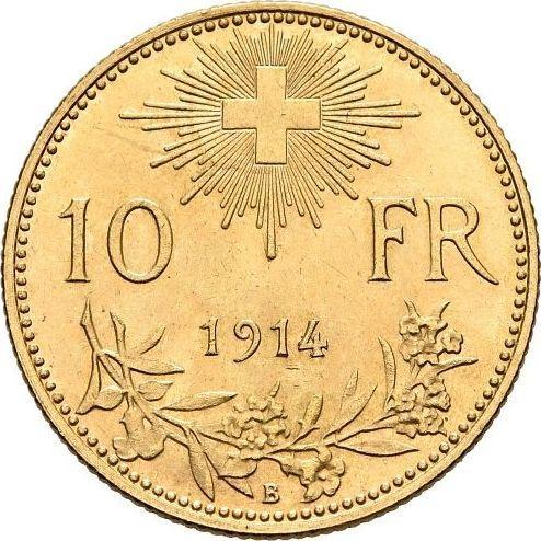 Reverse 10 Francs 1914 B "Vreneli" - Gold Coin Value - Switzerland, Confederation