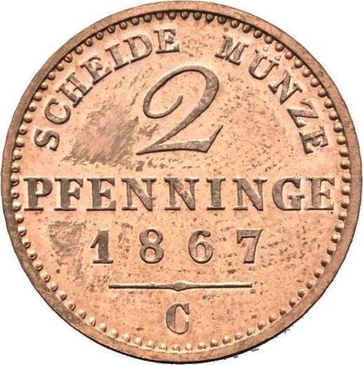 Reverse 2 Pfennig 1867 C - Coin Value - Prussia, William I