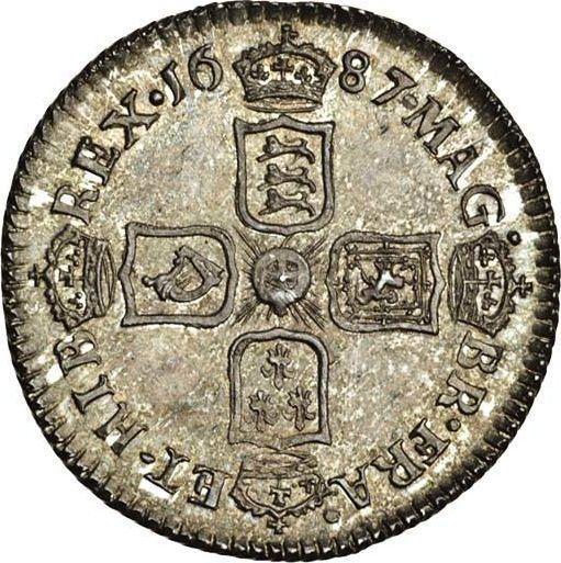 Reverse Sixpence 1687 - Silver Coin Value - United Kingdom, James II