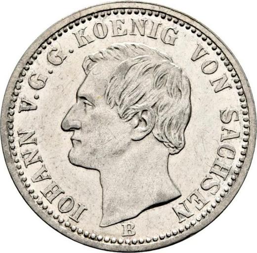 Obverse 1/6 Thaler 1869 B - Silver Coin Value - Saxony-Albertine, John