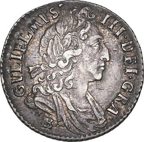 Obverse Sixpence 1697 B "Third laureate bust" - Silver Coin Value - United Kingdom, William III