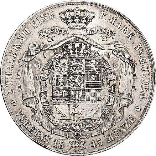 Reverse 2 Thaler 1845 CvC - Silver Coin Value - Brunswick-Wolfenbüttel, William