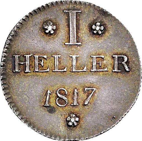 Revers 1 Heller 1817 F G.B. Silber - Silbermünze Wert - Frankfurt am Main, Freie Stadt