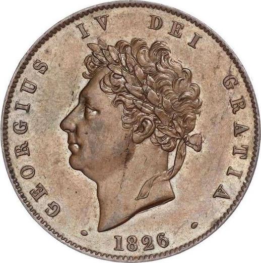 Obverse Halfpenny 1826 -  Coin Value - United Kingdom, George IV