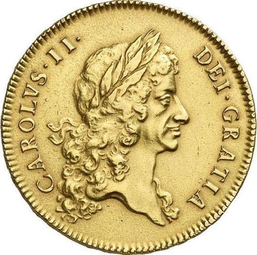 Obverse Five guineas 1668 "First laureated bust" - Gold Coin Value - United Kingdom, Charles II