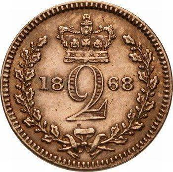 Reverse Twopence 1868 - Silver Coin Value - United Kingdom, Victoria