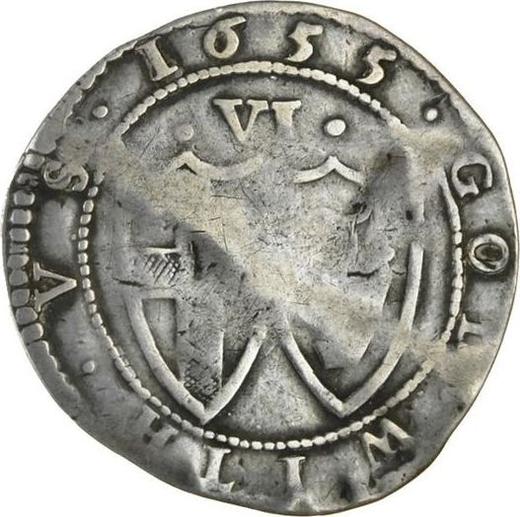 Reverse Sixpence 1655 - Silver Coin Value - United Kingdom, Commonwealth