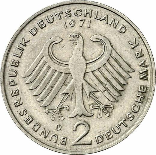 Revers 2 Mark 1971 D "Heuss" - Münze Wert - Deutschland, BRD