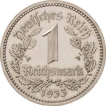 Awers monety - 1 reichsmark 1933 A "Typ 1933-1939" - cena  monety - Niemcy, III Rzesza