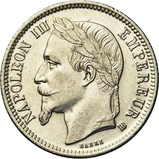 Avers 1 Franken 1868 BB "Typ 1866-1870" - Silbermünze Wert - Frankreich, Napoleon III