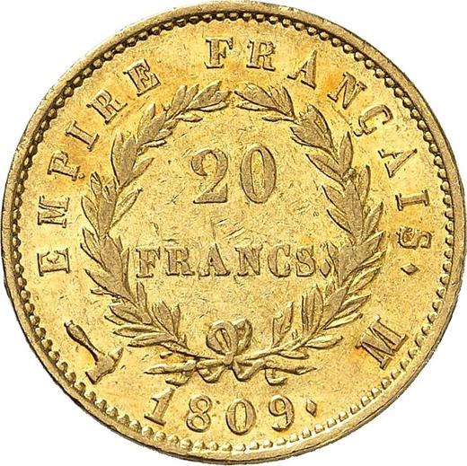 Reverse 20 Francs 1809 M "Type 1809-1815" - Gold Coin Value - France, Napoleon I