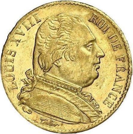 Obverse 20 Francs 1814 L "Type 1814-1815" - Gold Coin Value - France, Louis XVIII