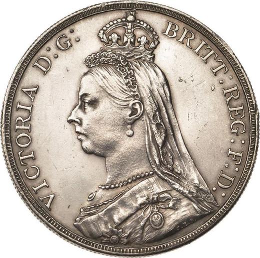 Awers monety - 1 korona 1892 JEB "Portret jubileuszowy" - cena srebrnej monety - Wielka Brytania, Wiktoria