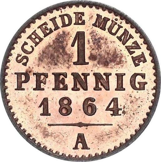 Reverso 1 Pfennig 1864 A - valor de la moneda - Reuss-Greiz, Enrique XXII