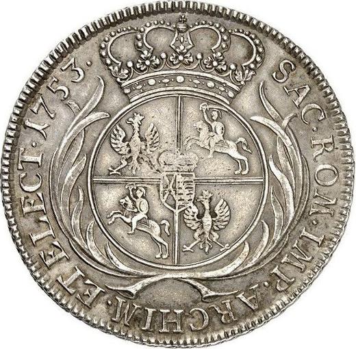 Reverso Tálero 1753 "de corona" - valor de la moneda de plata - Polonia, Augusto III