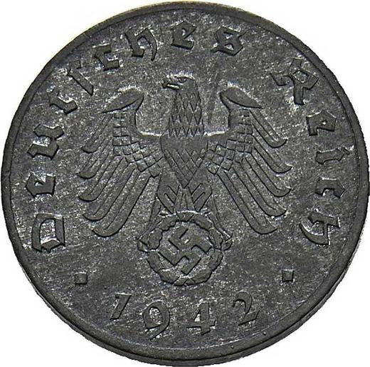 Reverse 1 Reichspfennig 1942 J "Type 1940-1945" -  Coin Value - Germany, Third Reich