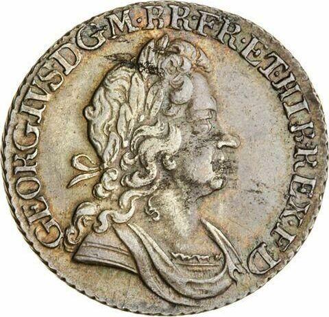 Obverse Shilling 1725 "Second draped bust" Roses and Plumes in angles - Silver Coin Value - United Kingdom, George I