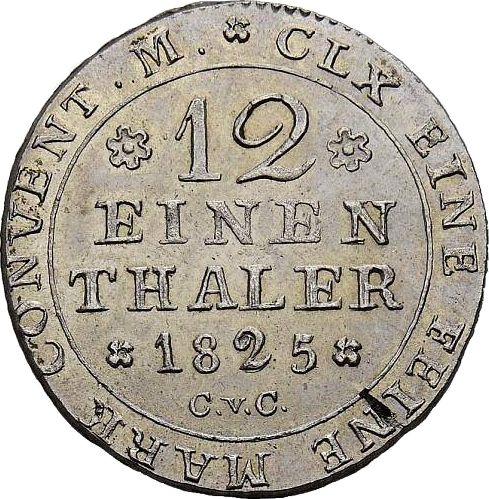 Reverse 1/12 Thaler 1825 CvC - Silver Coin Value - Brunswick-Wolfenbüttel, Charles II