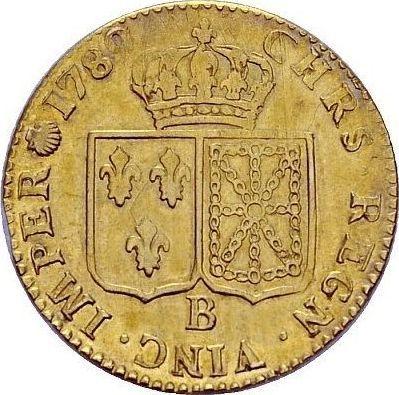 Реверс монеты - Луидор 1789 года B - цена золотой монеты - Франция, Людовик XVI