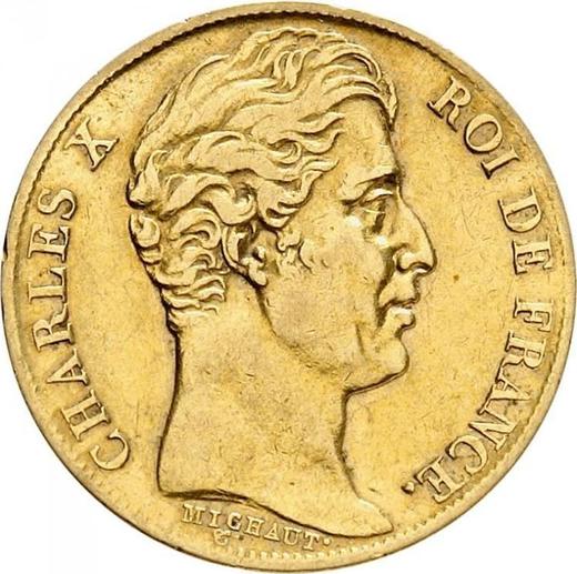 Obverse 20 Francs 1828 W "Type 1825-1830" - Gold Coin Value - France, Charles X