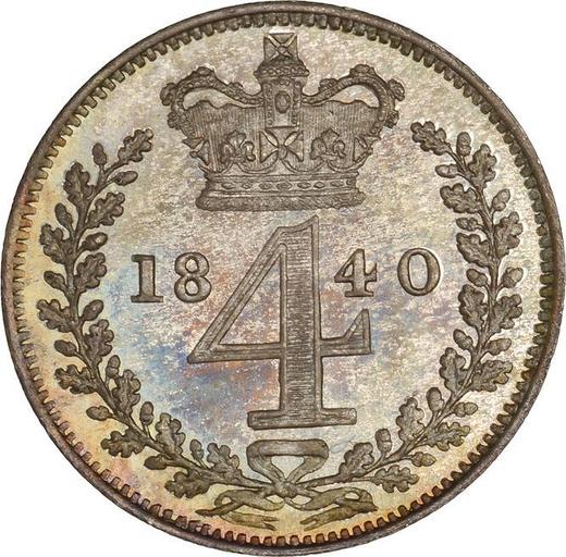 Reverse Fourpence (Groat) 1840 "Type 1838-1887" - Silver Coin Value - United Kingdom, Victoria