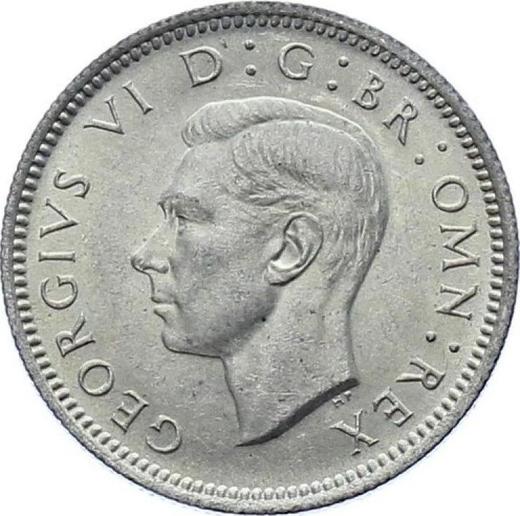 Avers 6 Pence 1945 - Silbermünze Wert - Großbritannien, Georg VI