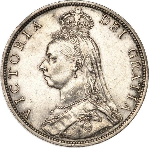 Anverso Florín (2 chelines) 1892 JEB "Retrato jubilar" - valor de la moneda de plata - Gran Bretaña, Victoria