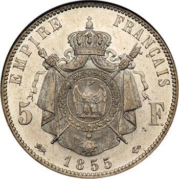 Reverse 5 Francs 1855 D "Type 1854-1859" - Silver Coin Value - France, Napoleon III
