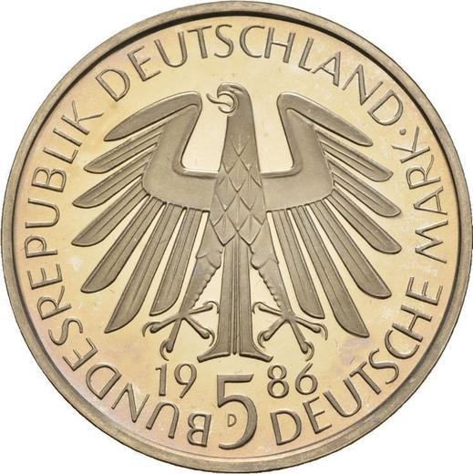 Reverse 5 Mark 1986 D "Heidelberg University" -  Coin Value - Germany, FRG