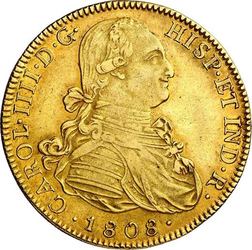 Obverse 8 Escudos 1808 Mo TH - Gold Coin Value - Mexico, Charles IV
