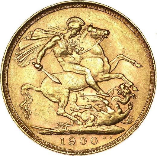 Rewers monety - 1 suweren 1900 P "Zasłonięta głowa" - cena złotej monety - Australia, Wiktoria