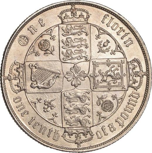 Reverse Florin 1878 "Gothic" - Silver Coin Value - United Kingdom, Victoria