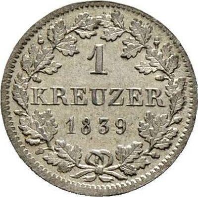 Revers Kreuzer 1839 - Silbermünze Wert - Württemberg, Wilhelm I