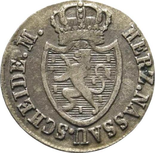 Anverso 3 kreuzers 1815 - valor de la moneda de plata - Nassau, Federico Augusto