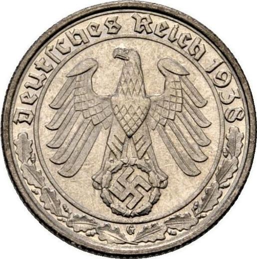 Reverse 50 Reichspfennig 1938 G "Type 1938-1939" -  Coin Value - Germany, Third Reich
