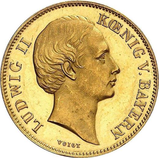Obverse Krone 1866 - Gold Coin Value - Bavaria, Ludwig II