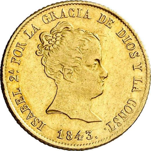 Obverse 80 Reales 1843 S RD - Gold Coin Value - Spain, Isabella II